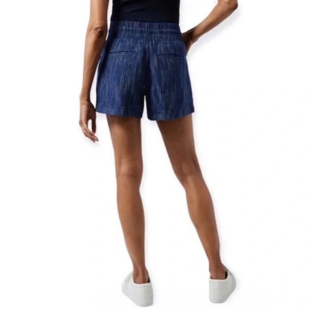 *NWT* ATHLETA Cabo Linen Textured 4”L Pull-On Flat Band CinchTie Waist Short — 4
